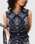 Короткое платье с принтом Maje, темно-синий - фото 4