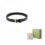 Ремень Gucci Leather женский, черный - фото