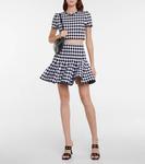 Укороченный топ в ломаную клетку ALAÏA, белый - фото 2