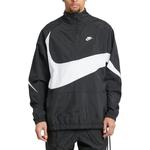 Куртка Nike Swoosh Half Zip Woven Jacket 'Black White', черный - фото 2