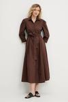 Хлопковое платье Answear.Lab, коричневый - фото