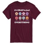 Мужская футболка с рисунком It's OK's Feel Everything Licensed Character, цвет Maroon - фото