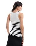 Ребристый топ в белую и черную полоску ONLY - фото 2