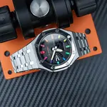 CASIO Часы Unisex Liquid Crystal/Analog Dual Display Series 48.5mm Black Watch, Rainbow Epoch Interstellar Sand Silver - фото 5