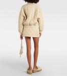 Стеганый бомбер оверсайз Burberry, бежевый - фото 3