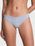 Бесшовные хлопковые трусики-стринги в рубчик Seamless, cotton rib medium heather grey - фото