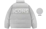 Пуховик унисекс ICONS Lab, Светло-серый - фото 2