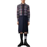 Тартановая клетчатая фланелевая рубашка THOM BROWNE, синяя - фото 3