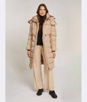 Куртка женская Calvin Klein длинная стеганая с капюшоном, бежевый - фото