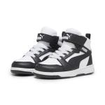 Кроссовки PUMA Rebound V6 Mid для детей PUMA White Black Shadow Gray - фото