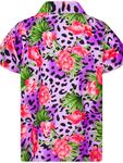 Рубашка King Kameha Leopard Flowers, фиолетовый - фото 2