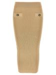 Миди-юбка в рубчик BALMAIN, бежевый - фото