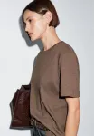 Простая футболка Massimo Dutti, Brown - фото 3