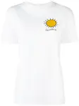 Футболка с вышитым солнцем Christopher Kane, белый - фото