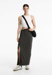 Юбка OYSHO SOFT TOUCH FLOATY KNOTTED MIDI, Dark Grey - фото 6