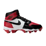 Кроссовки Jordan 1 Mid Cleat GS 'Bred Toe', красный - фото