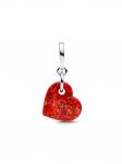 Шарм Pandora Opalescent Red Heart Dangle Charm, стерлинговое серебро - фото 3