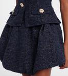 Мини-платье из букле Self-Portrait, Navy - фото 5