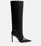 Сапоги из кожи с логотипом Coperni, черный - фото 4