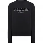 Свитшот с логотипом BALMAIN, черный - фото