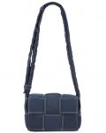 Сумка Small Padded Cassette Nylon Stitch Bottega Veneta, Deep Blue & White - фото