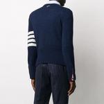 Толстовка из кашемира с 4 полосами THOM BROWNE, синяя - фото 6