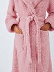 Роскошный халат с капюшоном Borg John Lewis, Blush - фото 6