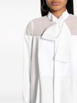 sacai рубашка с прозрачными вставками, белый - фото 5