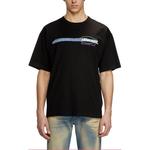 Футболка с логотипом из флока DIESEL, черный - фото 3