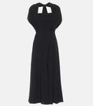 Платье миди из струящегося твила Prada, черный - фото