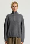 Джемпер rethinkit studios ZIP OSLO, Dark Grey Melange/Grey - фото