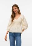 Блуза GESMOKTES VMRUPA Vero Moda, бежевый - фото