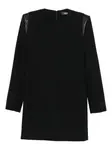 Шерстяное платье мини VERSACE, черный - фото