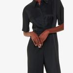 Атласный комбинезон с воротником Эдина Whistles, черный - фото 4