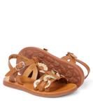 Сандалии из кожи Plagette Multi Daisy Pom d'Api, Nappa Camel - фото 6
