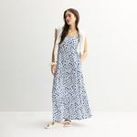 Макси-платье с ярусами для девушек So, Navy Blue Floral - фото