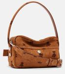 Сумка через плечо Camero Party из замши с принтом Acne Studios, Rust Brown - фото 4