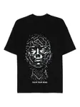 Футболка с принтом лица HAMZA, черный - фото