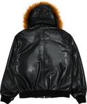 Куртка Supreme x Schott Hooded Leather Bomber 'Black', черный - фото 2