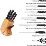 Arcos набор кухонных ножей, 7 предметов, кованая сталь NITRUM, включает овощной, шеф-нож, для хлеба, для нарезки, ножницы, мусат, серия Classic - фото 2