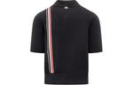 Rwb Stripe Straight Hem вязаная поло THOM BROWNE, черный - фото 4