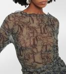 Сетчатый топ с принтом на ключицах Knwls, мультиколор - фото 4