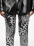 Леггинсы с леопардовым принтом Norma Kamali, черный - фото 5