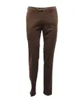 Очень узкие брюки из хлопка и модала Pt01, коричневый - фото
