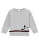 x Euan Roberts свитшот из флиса с принтом Gucci Kids, Light Grey Mel/Mix - фото