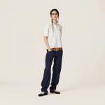 Рубашка-Поло из хлопкового пике Miu Miu, белый - фото 2