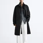 Пальто мужское черное Zara, черный - фото 3