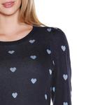 Женский свитер с маленькими сердечками Belldini, Navy, Chambray - фото 3
