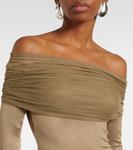 Топ Sonora Veiled с рюшами Christopher Esber, Linseed - фото 4