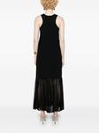 Jil Sander трикотажное макси-платье с плиссировкой, черный - фото 4